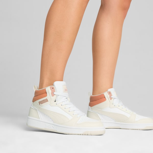 Rebound Sneakers, PUMA White-Frosted Ivory-Deeva Peach, large-ZAF
