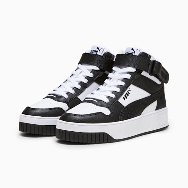 Zapatillas Carina Street Mid para mujer, PUMA White-PUMA Black, large-ARG