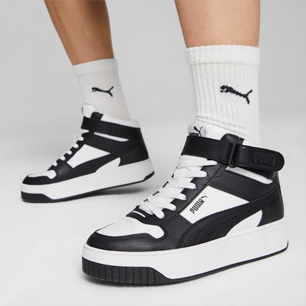 Zapatillas Carina Street Mid para mujer, PUMA White-PUMA Black, large-ARG