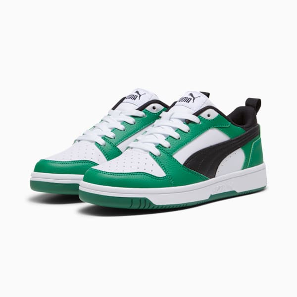 Tenis Rebound V6 Lo para adolescentes, PUMA White-PUMA Black-Archive Green, large-MEX