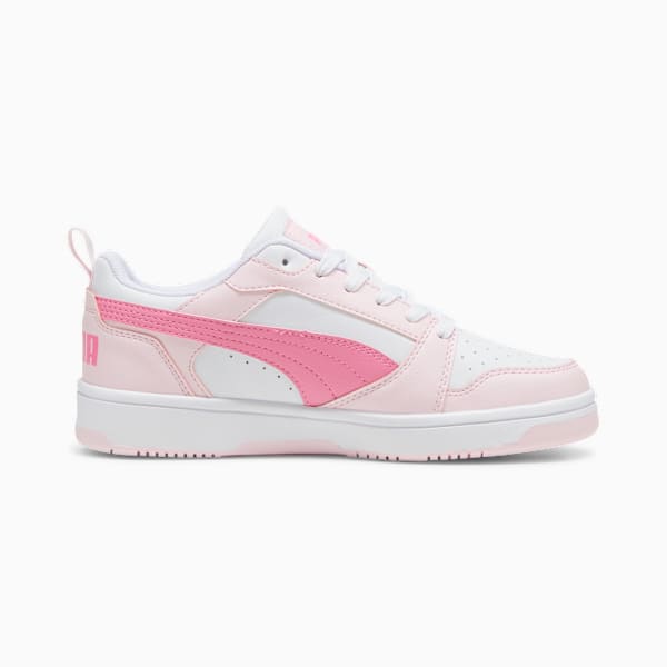 Rebound V6 Lo Youth Sneakers, PUMA White-Fast Pink-Whisp Of Pink, large-ZAF