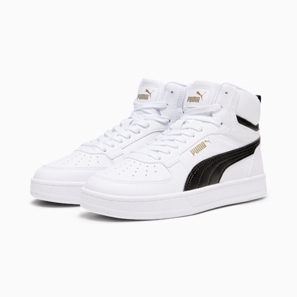 Tenis PUMA Caven 2.0 Mid para adolescentes, PUMA White-PUMA Black-Gold, large-MEX