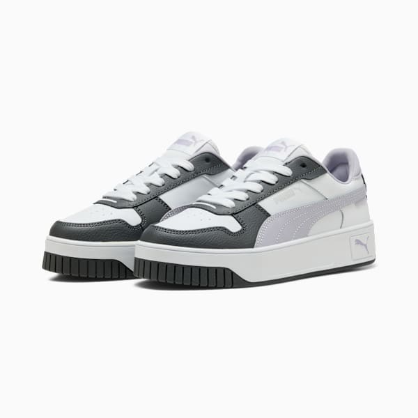 Carina Street Youth Sneakers, PUMA White-Lilac Crush-Dusky Gray, large-ZAF