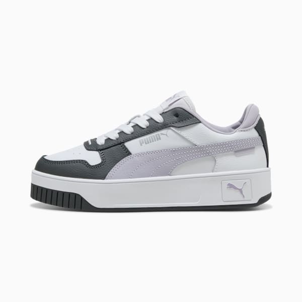 Carina Street Youth Sneakers, PUMA White-Lilac Crush-Dusky Gray, large-ZAF