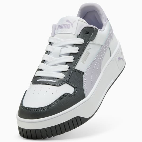 Carina Street Youth Sneakers, PUMA White-Lilac Crush-Dusky Gray, large-ZAF