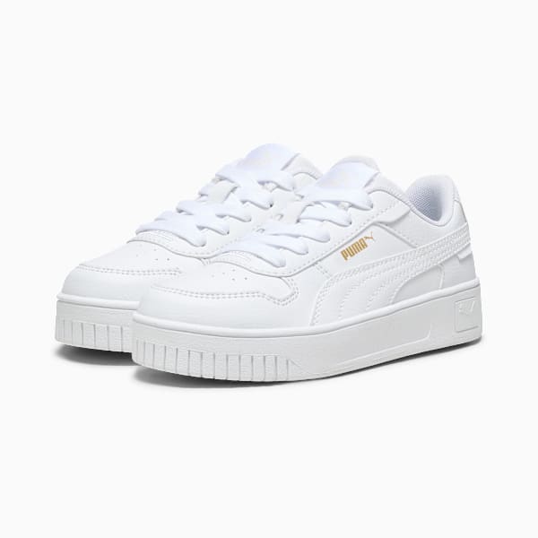 Carina Street Kids' Sneakers, PUMA White-PUMA White-PUMA Gold, large-ZAF
