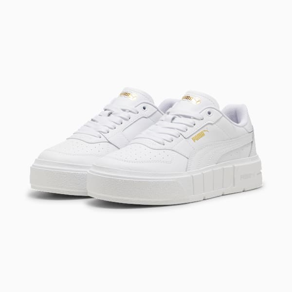 Tenis para jóvenes PUMA Cali Court de cuero, PUMA White-PUMA Gold, large-MEX