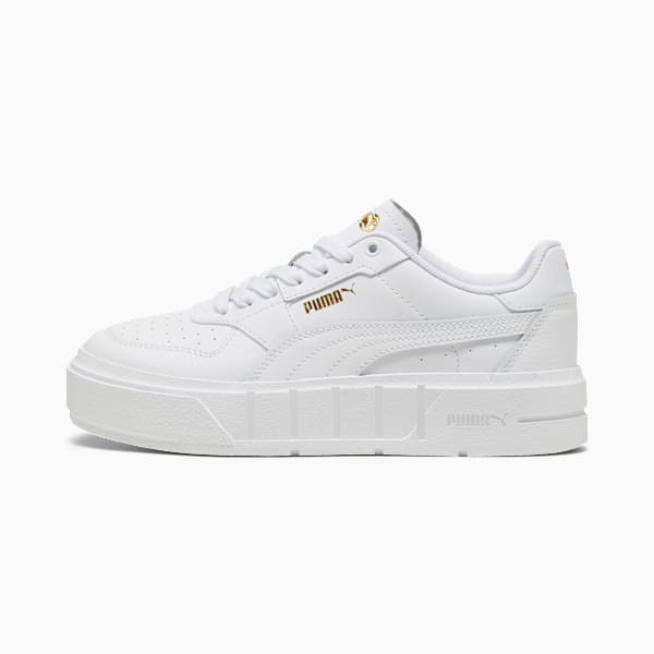 Tenis para jóvenes PUMA Cali Court de cuero, PUMA White-PUMA Gold, large-MEX