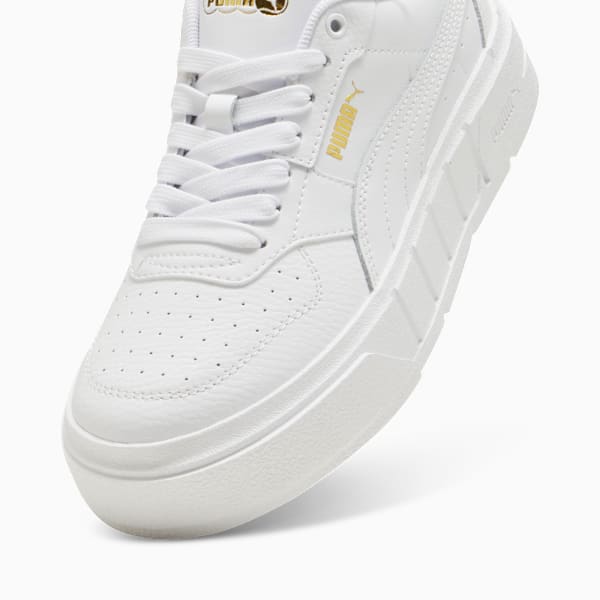 Tenis para jóvenes PUMA Cali Court de cuero, PUMA White-PUMA Gold, large-MEX
