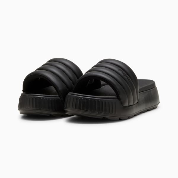 Karmen Puffy Women's Slides, PUMA Black-PUMA Black, large-MEX