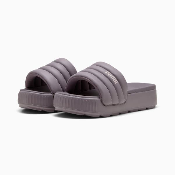 Karmen Puffy Women's Slides, Plum Jam-Mauve Mist, large-MEX