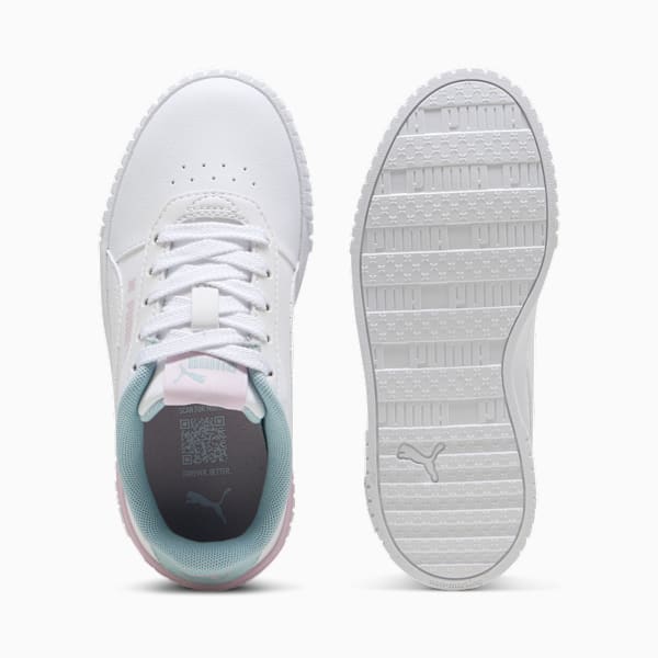 Carina 2.0 Tropical Kids' Sneakers, PUMA White-Turquoise Surf-Grape Mist, large-ZAF