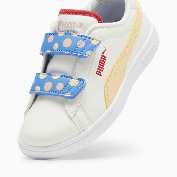 PUMA Smash 3.0 Summer Camp Kids' Sneakers, Warm White-Chamomile-PUMA White, large-ZAF