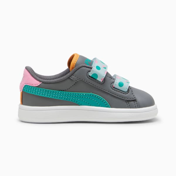 PUMA Smash 3.0 Summer Camp Toddlers' Sneakers, Cool Dark Gray-Sparkling Green-PUMA White, large-ZAF