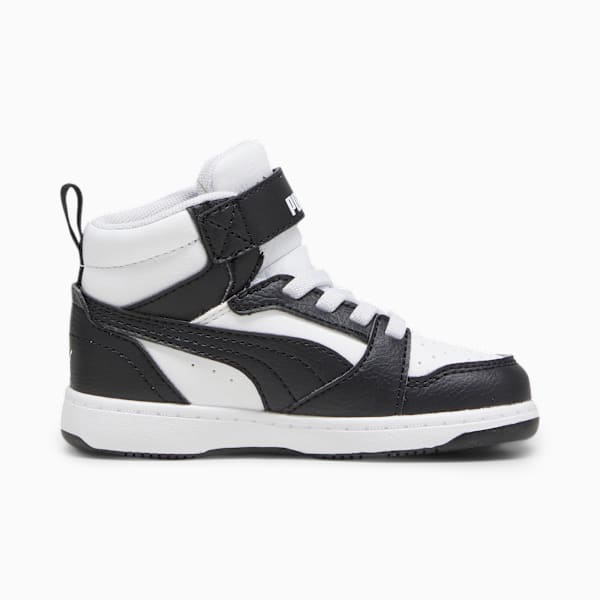 PUMA Rebound V6 Mid Toddlers' Sneakers, PUMA White-PUMA Black-Shadow Gray, large-ZAF