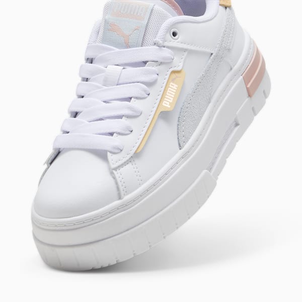 Mayze Crashed Youth Sneakers, PUMA White-Dewdrop, large-ZAF