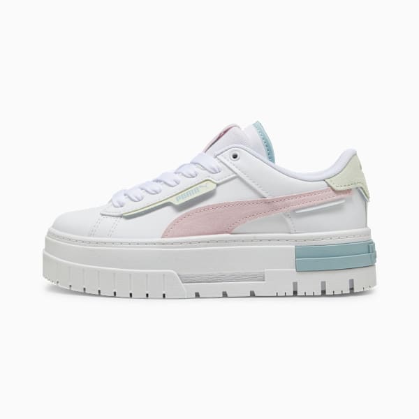 Mayze Crashed Youth Sneakers, PUMA White-Whisp Of Pink, large-ZAF