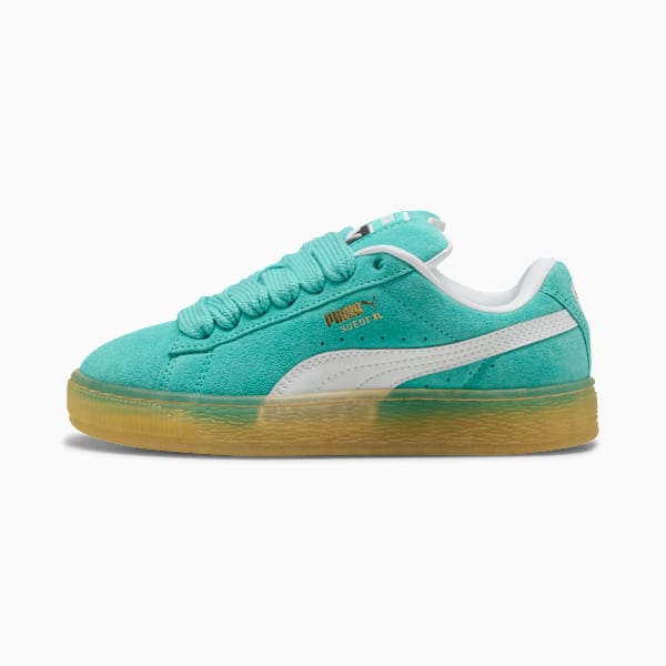 Suede XL Youth Sneakers, Aquatic-PUMA White, large-MEX