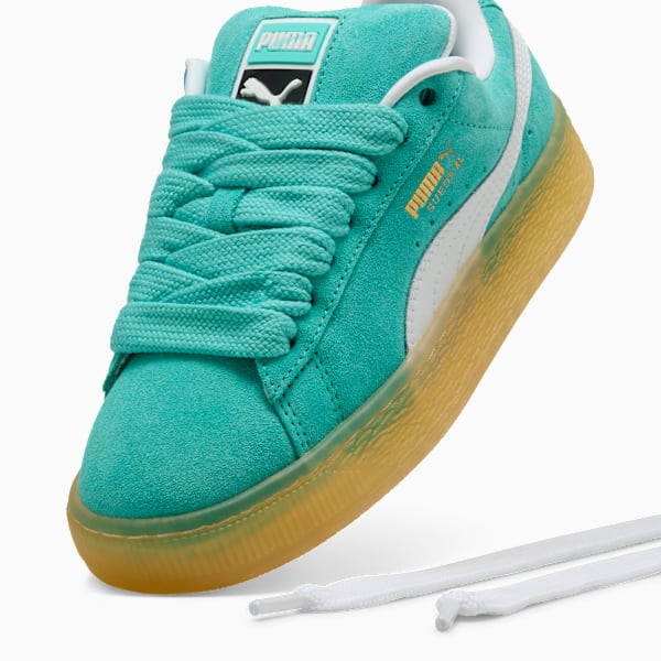 Suede XL Youth Sneakers, Aquatic-PUMA White, large-MEX