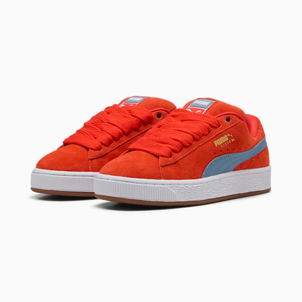 Suede XL Youth Sneakers, Fierce Red-Cool Blue, large-ZAF