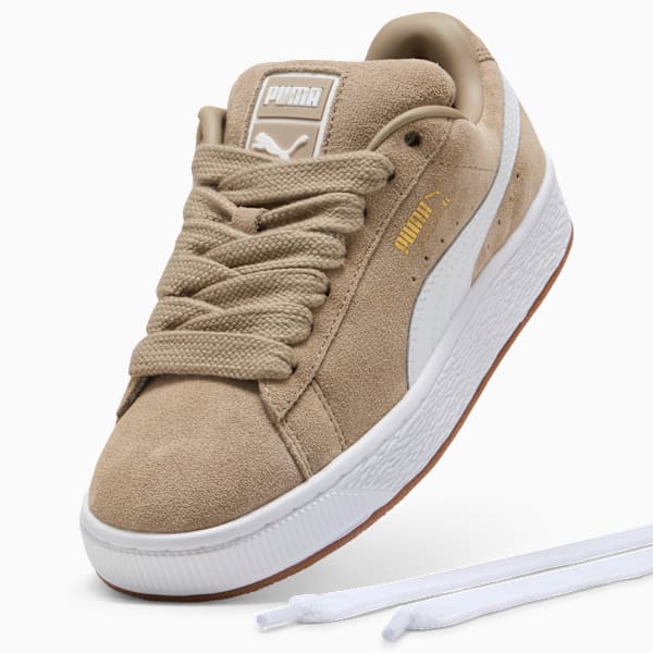 Suede XL Youth Sneakers, Ice Coffee-PUMA White, large-ZAF