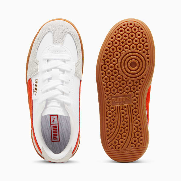 Tenis infantiles de cuero Palermo, PUMA White-Redmazing-Gum, large-MEX