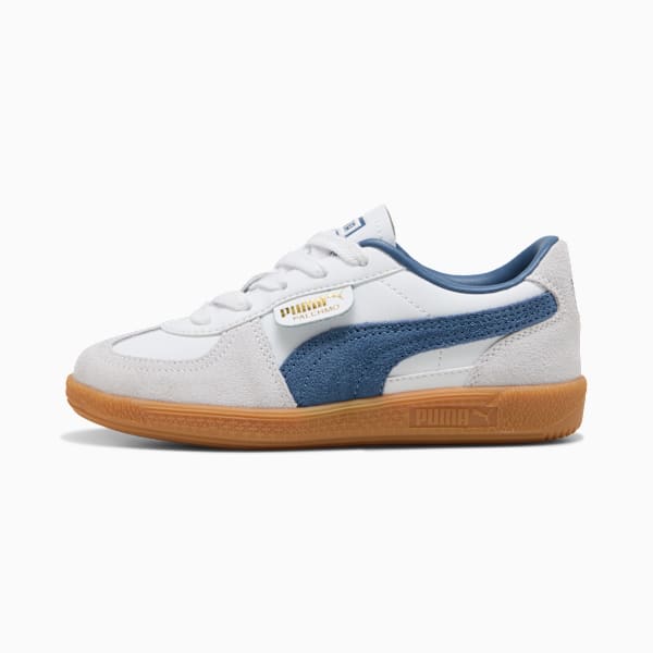 Palermo Leather Sneakers Kids, PUMA White-Dark Indigo, large-ZAF