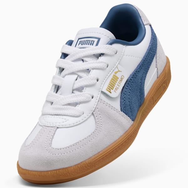 Palermo Leather Sneakers Kids, PUMA White-Dark Indigo, large-ZAF