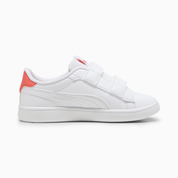 Tenis para niñas PUMA Smash 3.0 Badges, PUMA White-Frosted Dew-Salmon, large-MEX
