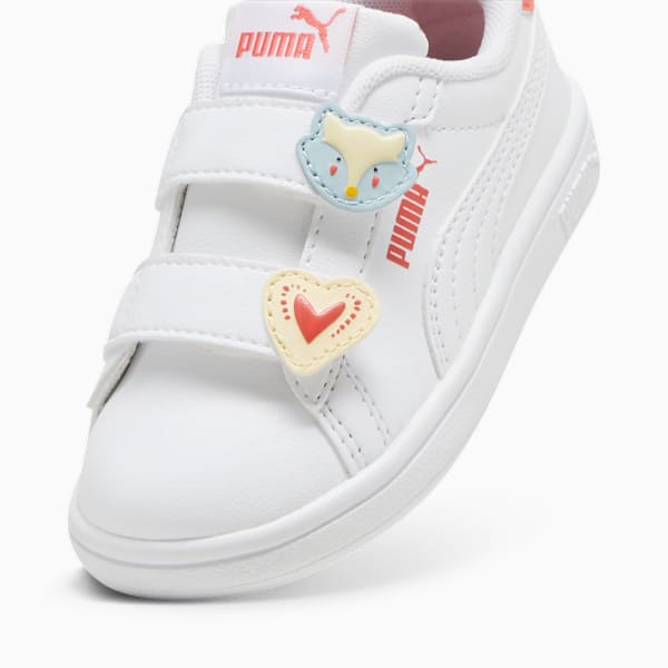 PUMA Smash 3.0 Badges Toddlers' Sneakers, PUMA White-Frosted Dew-Salmon, large-MEX
