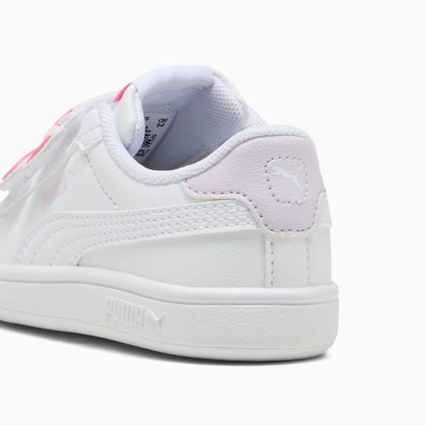 PUMA Smash 3.0 Badges Toddlers' Sneakers, PUMA White-Magic Rose-Lilac Frost, large-MEX