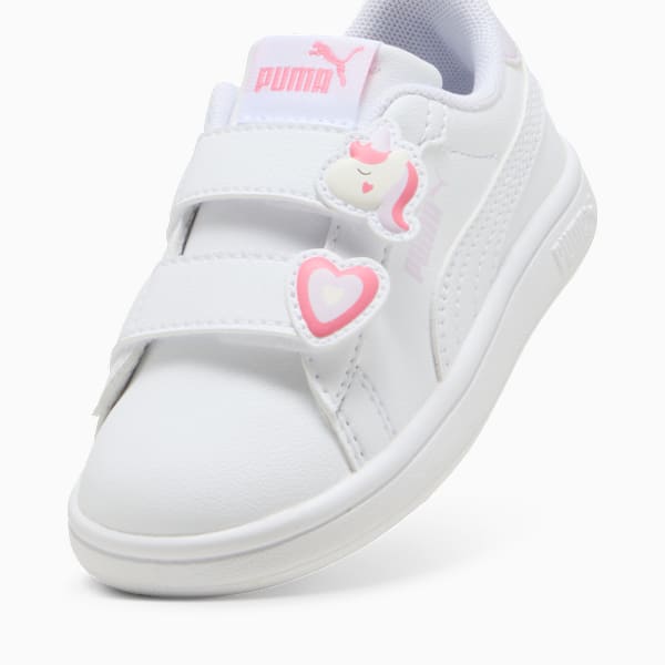 PUMA Smash 3.0 Badges Toddlers' Sneakers, PUMA White-Magic Rose-Lilac Frost, large-MEX