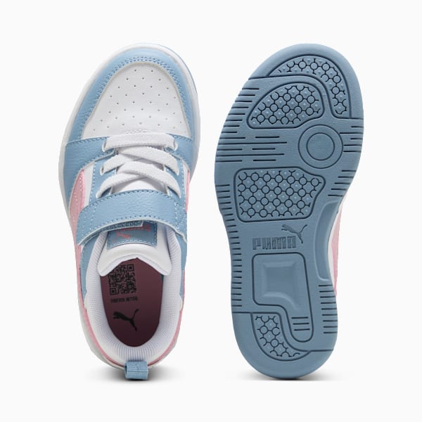 Tenis PUMA Rebound V6 para niños, PUMA White-Poised Pink-Cool Blue, large-MEX