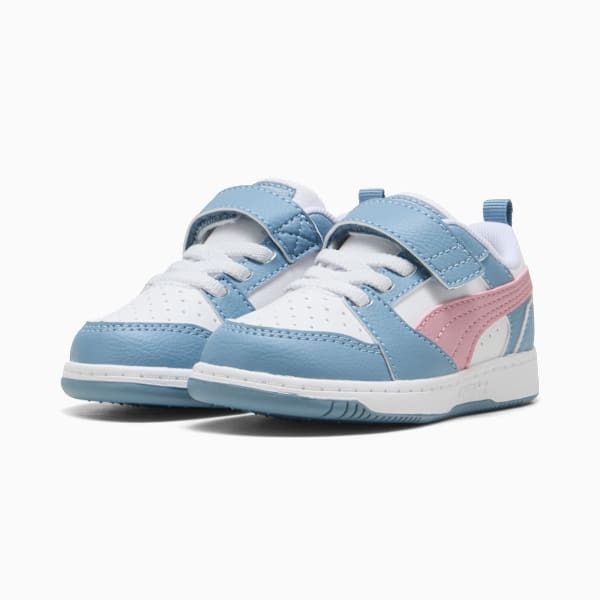 Tenis PUMA Rebound v6 Starblitz para bebés, PUMA White-Poised Pink-Cool Blue, large-MEX