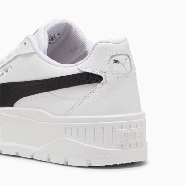 Karmen II Leather Sneakers Women, PUMA White-PUMA Black-PUMA Silver, large-MEX