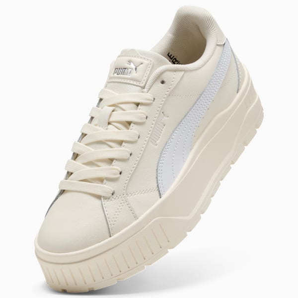 Karmen II Leather Sneakers Women, Frosted Ivory-PUMA White-PUMA Silver, large-MEX