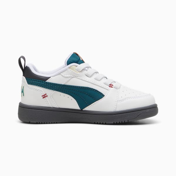 Tenis Infantiles Rebound V6 Lo Mid 90s, PUMA White-Cold Green-Galactic Gray, large-MEX