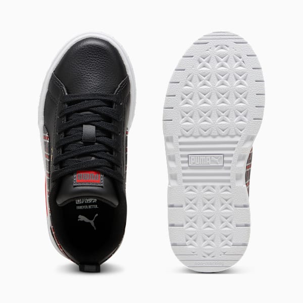 Mayze Winter Tartan Sneakers Kids, PUMA Black-For All Time Red, large-ZAF
