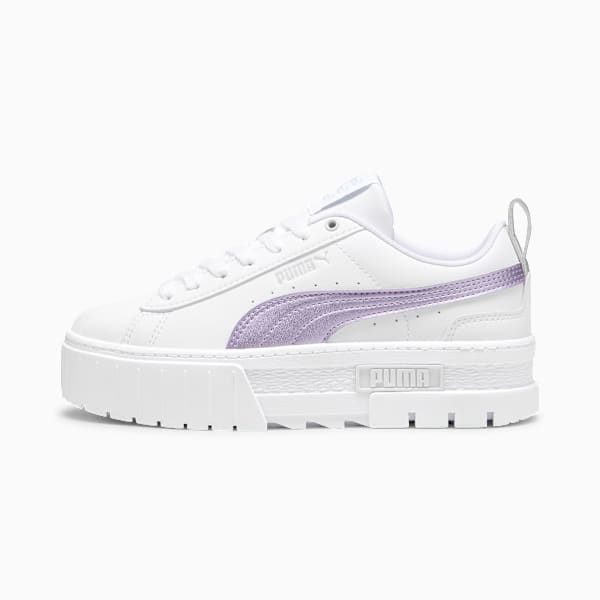 Tenis Mayze Glow-Up para mujer, PUMA White-Feather Gray, large-MEX