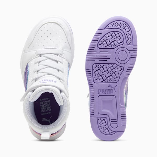 Tenis Infantiles Rebound V6 Mid Bouncy Sky, PUMA White-Lavender Alert-Mauved Out, large-MEX