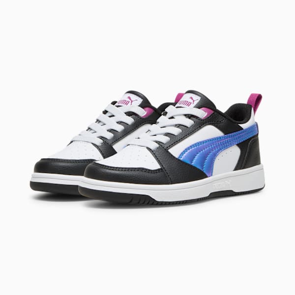Tenis niños Rebound V6 Mid Bouncy Sky, PUMA White-Magenta Gleam-PUMA Black, large-MEX