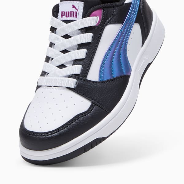 Tenis niños Rebound V6 Mid Bouncy Sky, PUMA White-Magenta Gleam-PUMA Black, large-MEX