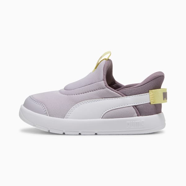 Tenis Courtflex v3 Ease In para niños, Lilac Crush-PUMA White-Gold Moon, large-MEX