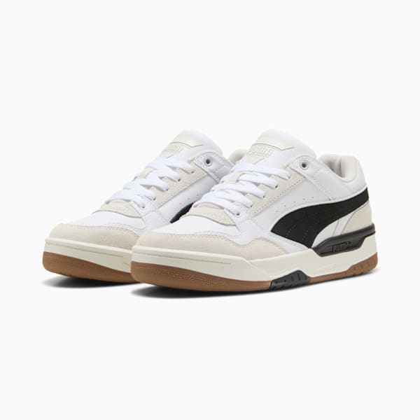Rebound Retro Sneakers Unisex, PUMA White-PUMA Black-Feather Gray, large-MEX