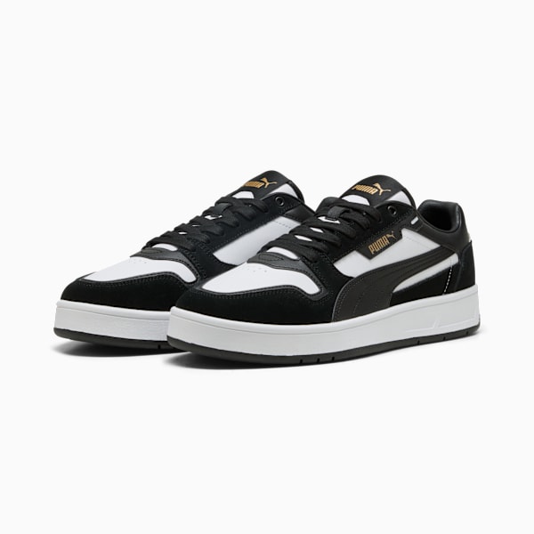 Court Classic Suede Sneakers Unisex, PUMA White-PUMA Black-PUMA Gold, large-ZAF