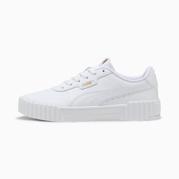Carina 3.0 Sneakers Women, PUMA White-PUMA Gold, large-ZAF