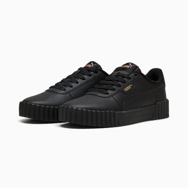 Carina 3.0 Sneakers Women, PUMA Black-PUMA Gold, large-ZAF