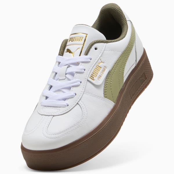 Palermo Elevata Leather Sneakers Women, PUMA White-Lux Army, large-ZAF