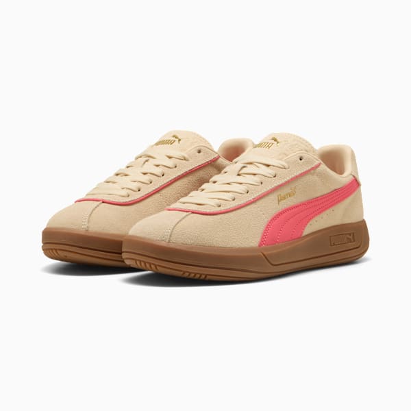 PUMA Club Klassika Suede Sneakers Women, Canvas-Peach Frost-PUMA Gold, large-ZAF