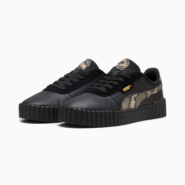 Tenis Carina 3.0 Snake Chic para mujer, PUMA Black-PUMA Gold, large-MEX